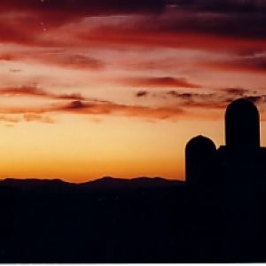 Sunset over Silo(Vergenes, Vermont)
