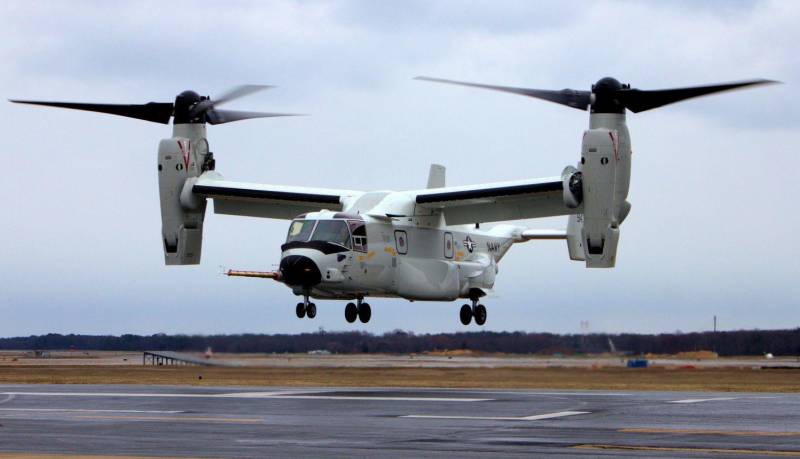 The CMV-22B Osprey lands at NAS Patuxent River Feb. 2, after completing a ferry flight from Bell’s Amarillo Assembly Center in Amarillo, Texas.      U.S. Navy photo by Maj. Danie Saaiman. 