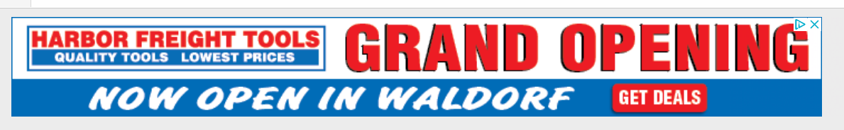 Harbor Freight Waldorf Grand Opening Ad