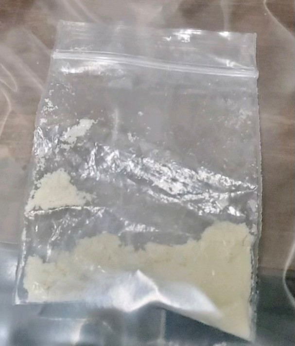 Plastic bag containing suspected morphine.