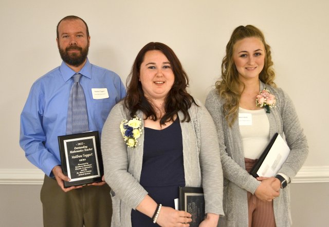 SMECO Outstanding Mathematics Teacher Award Recipients, St. Mary’s County  From left are Matthew Taggert, Great Mills High School; Kirsten Seiler, Greenview Knolls Elementary School; and Kathryn Smith, Leonardtown Middle School.