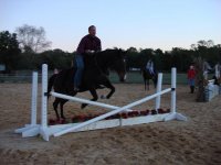 Chris riding no bridle or saddle with and egg.JPG