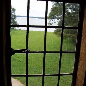 Looking out of window in State House