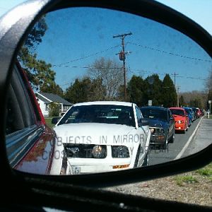 Line up at a stop sign