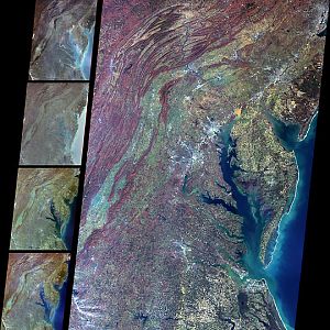 Delaware Bay, Chesapeake Bay, and the Appalachian Mountains