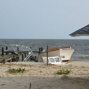 Piney Point - Damaged Boat on the Beach