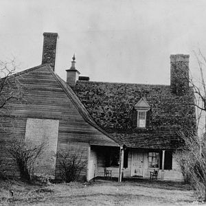 East front: at left, 19th century kitchen wing. (c. 1910)
