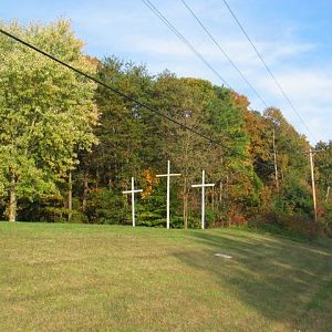 Crosses at a residence's lawn