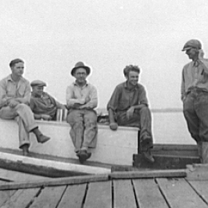 Oystermen at rest. Rock Point, Maryland, 1936