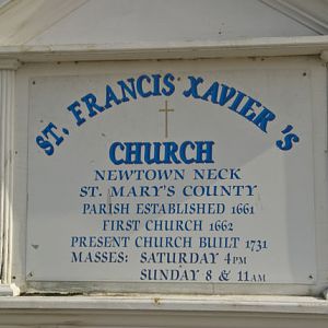 Sign for St Xavier stating build date