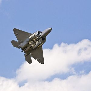 F-22 displaying weapons bay