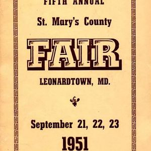 1951 Catalog Cover, St. Mary's County Fair