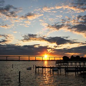 Sunset at Governor Thomas Johnson Bridge