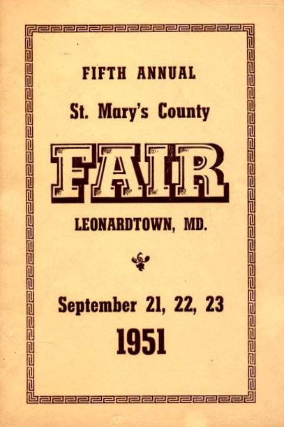 1951 Catalog Cover, St. Mary's County Fair