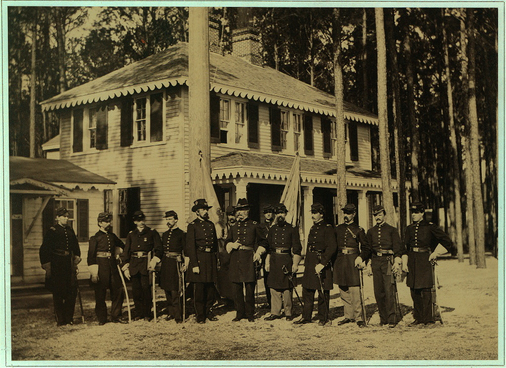 Brig. General James Barnes and Staff, Point Lookout Civil War Prison Camp