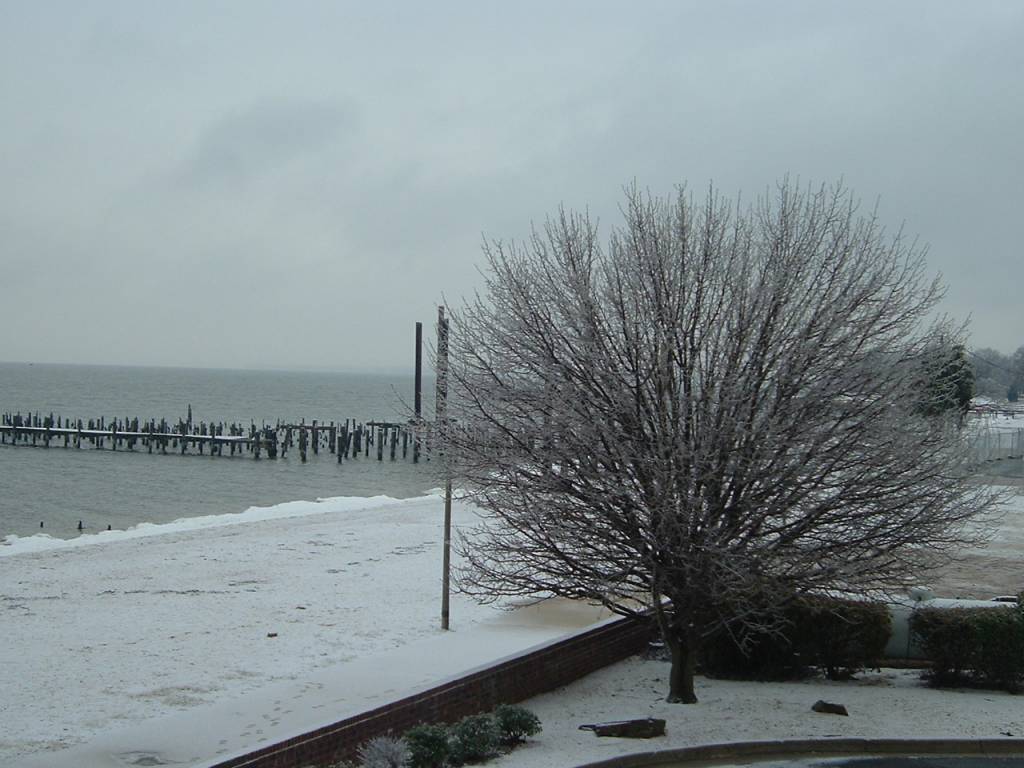 Colonial Beach on an icy morning