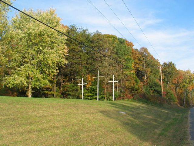 Crosses at a residence's lawn