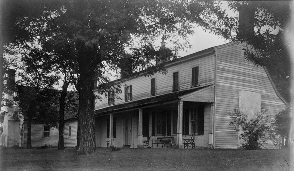 East Front. At right, north end of mansion