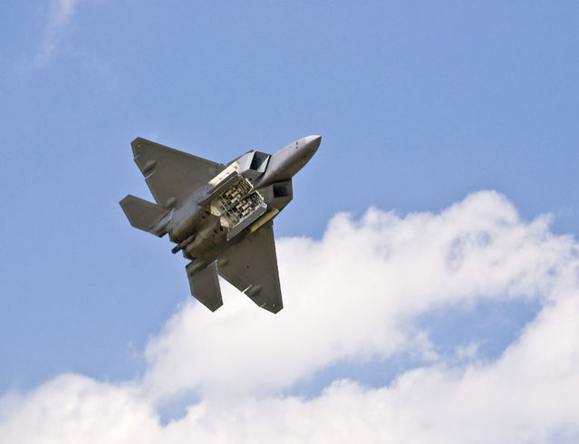 F-22 displaying weapons bay