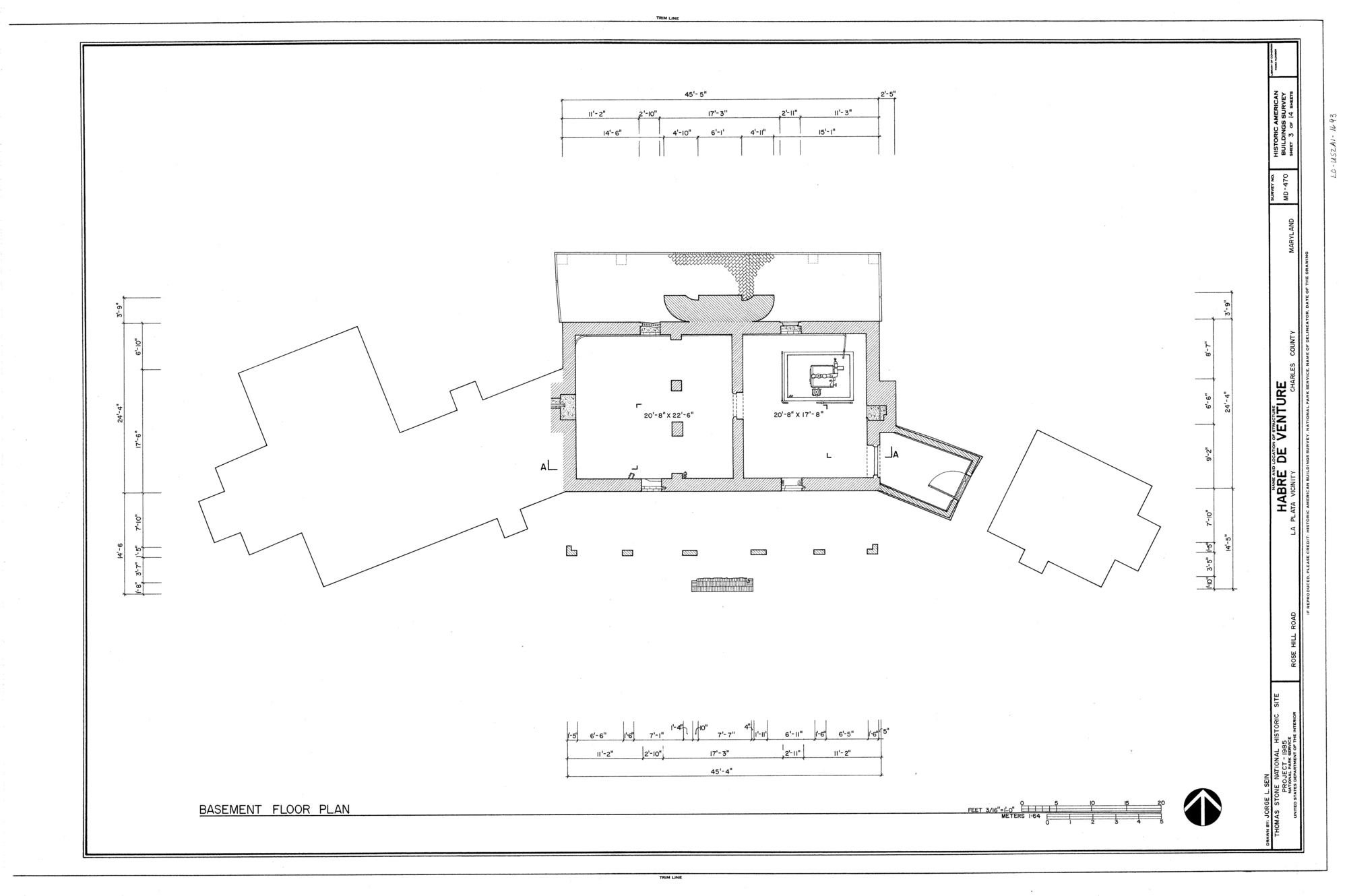 Habre de Venture, Basement Floor Plan Drawing