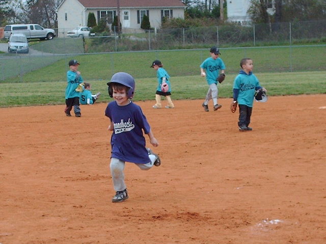 Heading for third base