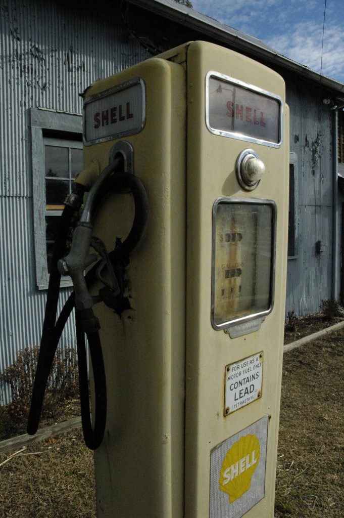 Old gas pump from the side