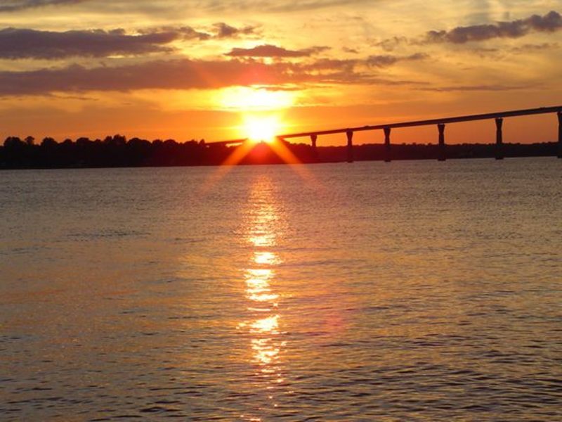 Sunset over solomons bridge