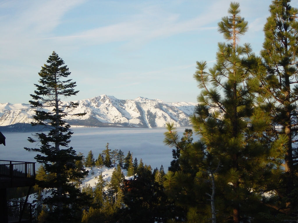view of Lake Tahoe from the lodge