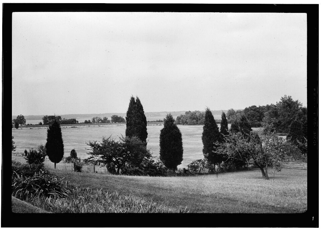 View towards Patuxent River looking northeast from front lawn